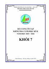 Đề cương cuối học kì 2 Toán 7 năm 2025 – 2026 trường THCS Nguyễn Du – Lâm Đồng